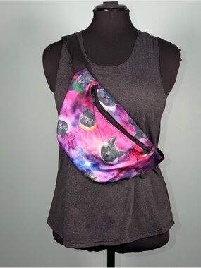 Space Cats Galaxy Print Multicolor Nylon Waist Pack